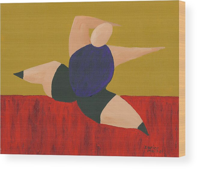 Figurative Wood Print featuring the painting Floor Dancer 4 by Darice Machel McGuire