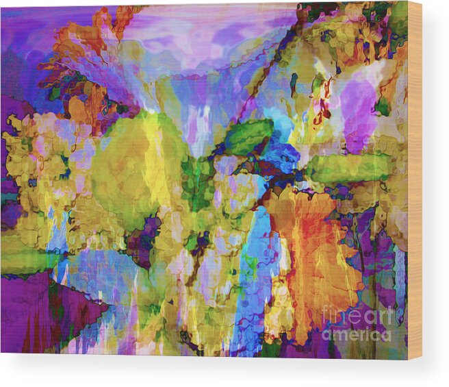 Abstract Wood Print featuring the photograph Floral Dreamscape by Ann Johndro-Collins