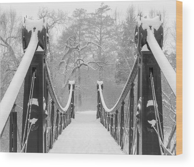 Forest Park Wood Print featuring the photograph Forest Park Victorian Footbridge by Scott Rackers
