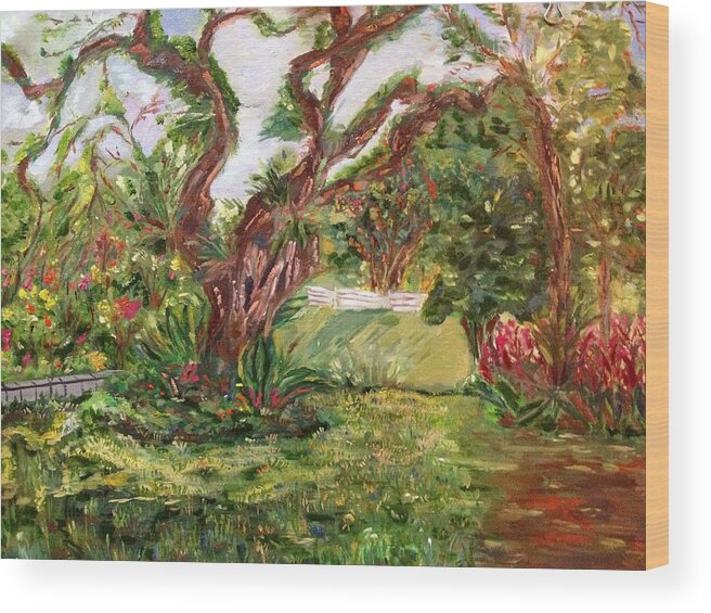 Fort Canning Singapore Wood Print featuring the painting Fort Canning Wonderland by Belinda Low