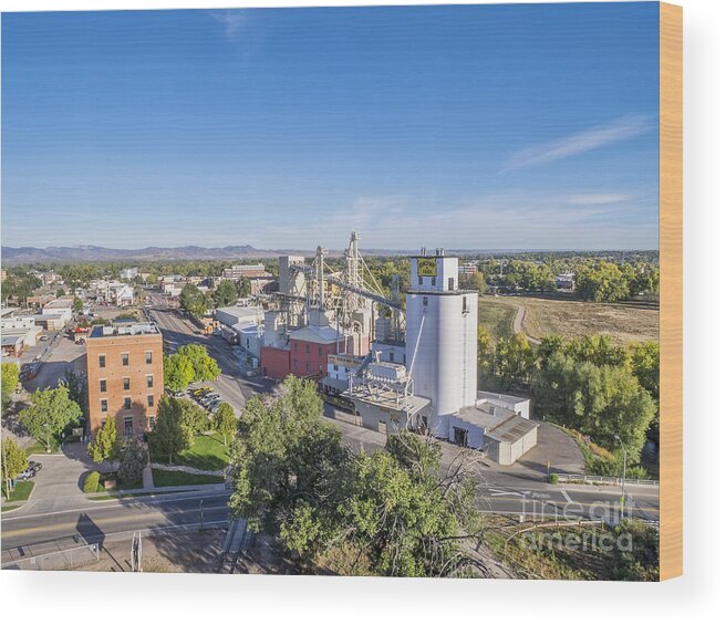 Colorado Wood Print featuring the photograph Fort Collins aerial view by Marek Uliasz