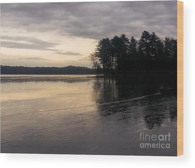 Frozen Wood Print featuring the photograph Frozen Lake by Charlie Cliques
