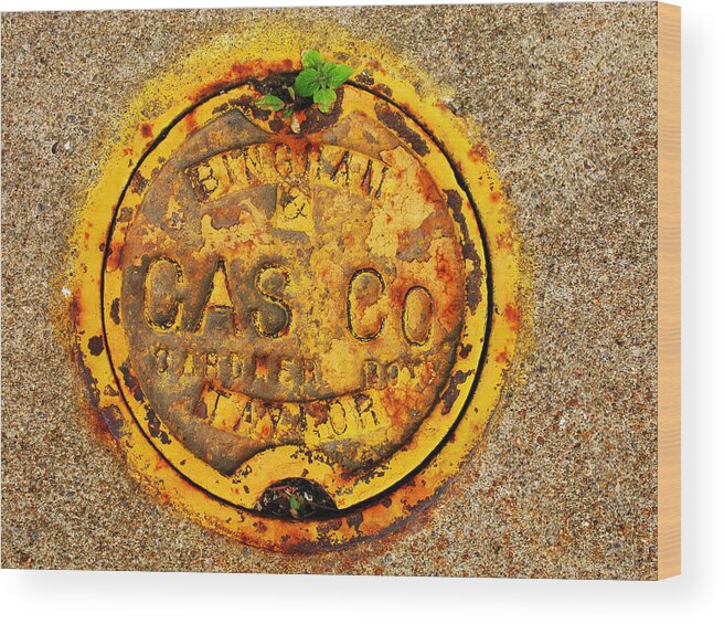 Gas Cover Wood Print featuring the photograph Gas Co by Randi Kuhne