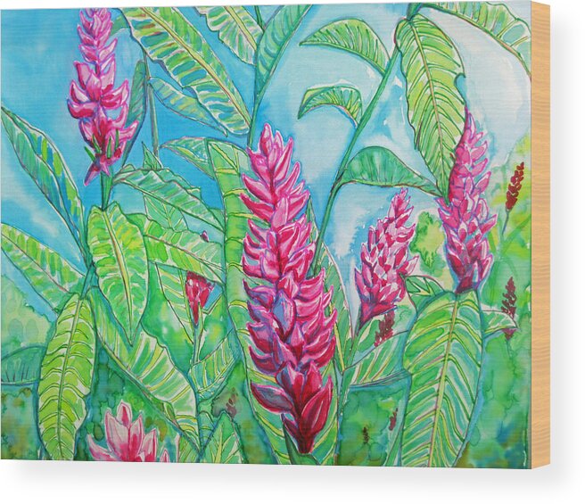 Ginger Wood Print featuring the painting Ginger Jungle by Kelly Smith