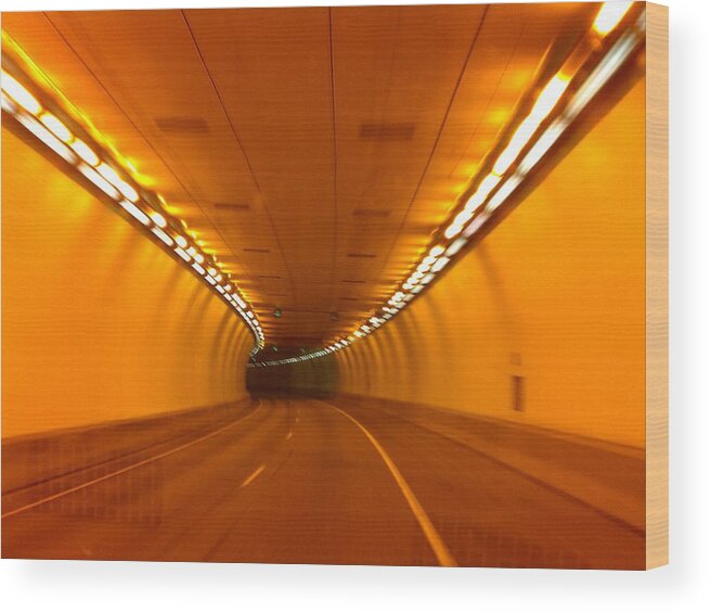 Tunnel Wood Print featuring the photograph Golden Tunnel by Fortunate Findings Shirley Dickerson