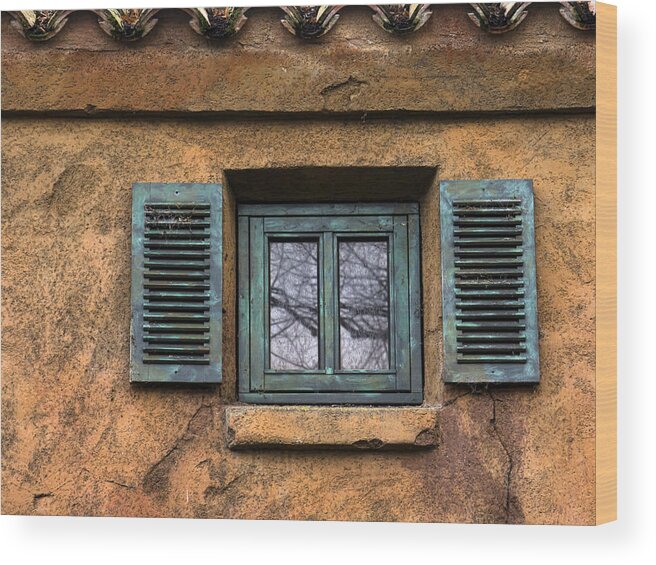 Window Wood Print featuring the photograph Green Window by Inge Riis McDonald