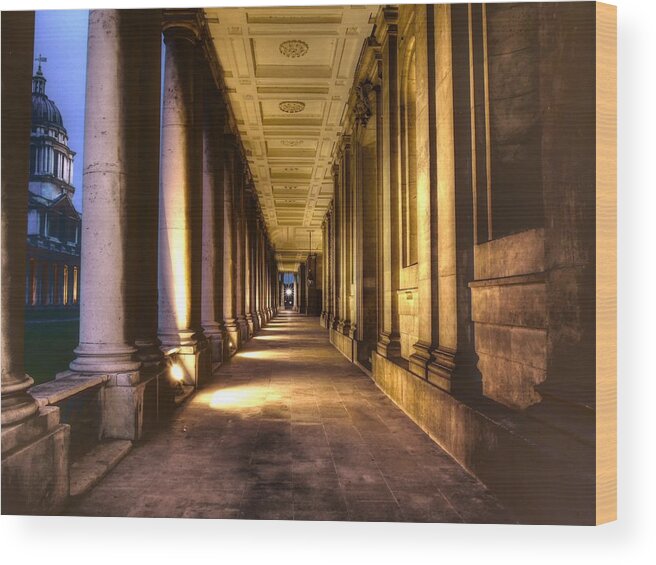 Greenwich Wood Print featuring the photograph Greenwich Royal Naval College HDR by David French