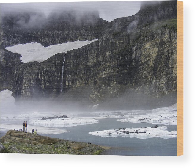 Alex Blondeau Wood Print featuring the photograph Grinnell in the Clouds by Alex Blondeau
