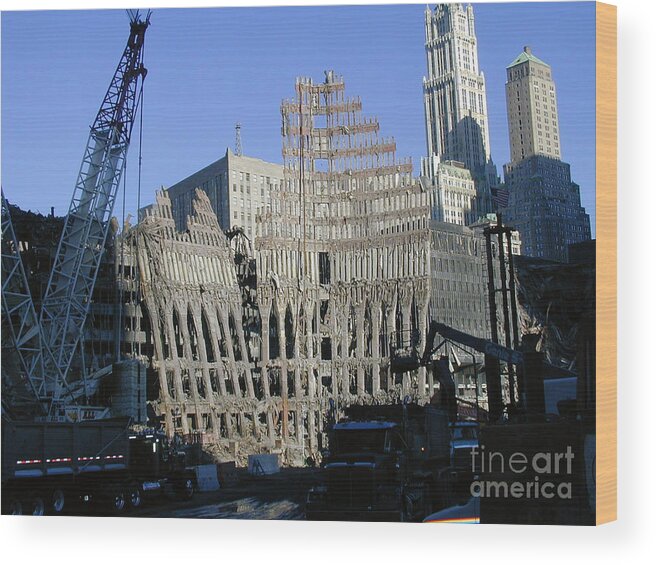 World Trade Center Wood Print featuring the photograph Ground Zero-2 by Steven Spak