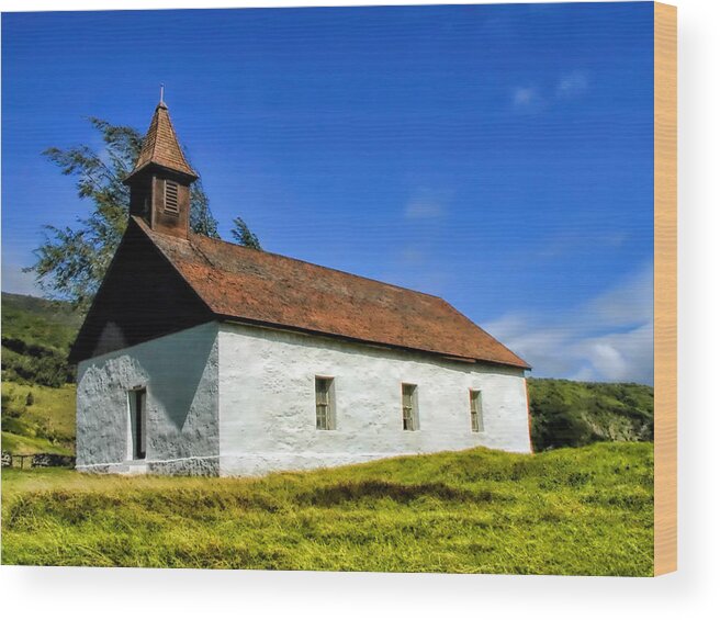 Church Wood Print featuring the photograph Hana Church 1 by Dawn Eshelman