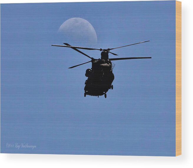 Moon Wood Print featuring the photograph Heading Home by Lucy VanSwearingen