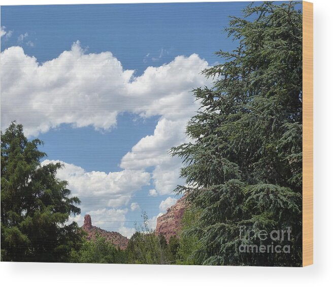 Heart Cloud Wood Print featuring the photograph Heart Cloud Sedona CPD by Mars Besso