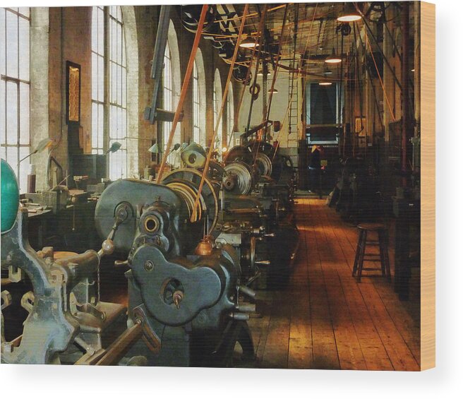 Construction Wood Print featuring the photograph Heavy Machine Shop by Susan Savad
