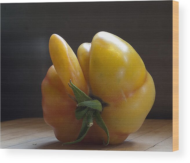 Tomatoes Wood Print featuring the photograph Heres What We Think by Joe Schofield