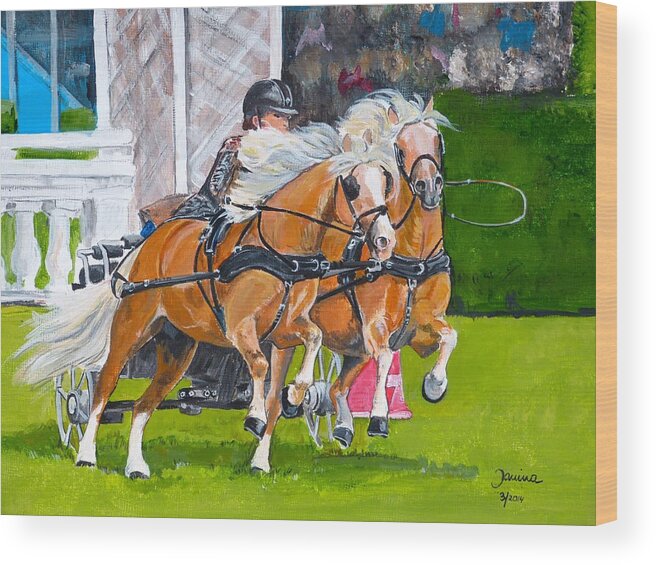 Horses Wood Print featuring the painting Hickstead by Janina Suuronen