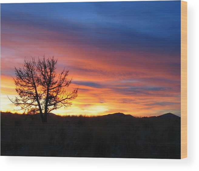 Sunset Landscape Wood Print featuring the photograph High Desert Sunset by Kevin Desrosiers