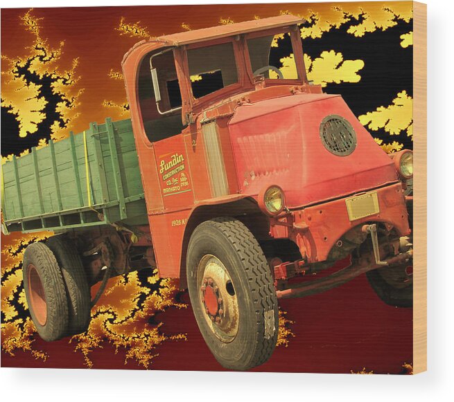 Vintage Wood Print featuring the digital art High Flying Mack by Tristan Armstrong