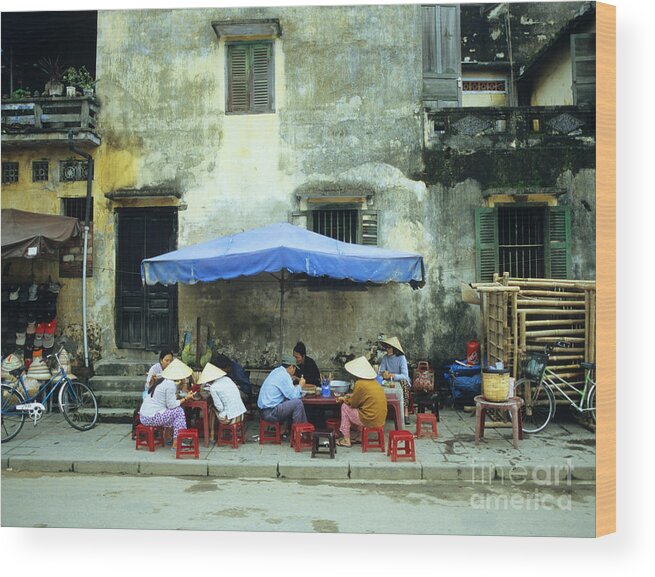 Vietnam Wood Print featuring the photograph Hoi An Noodle Stall 02 by Rick Piper Photography
