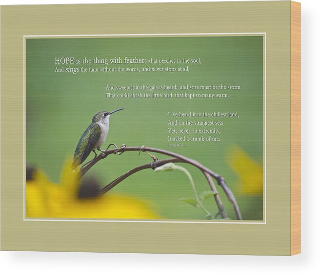 Hope Wood Print featuring the mixed media Hope Inspirational Art by Christina Rollo