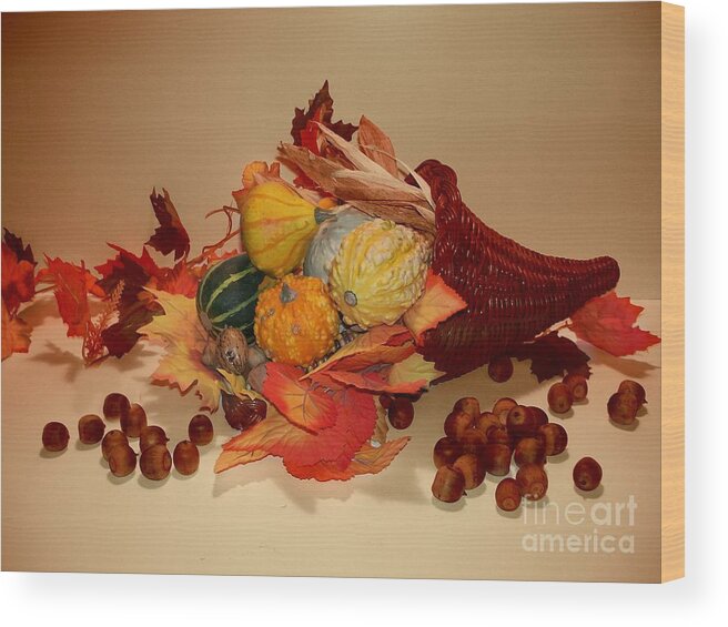 Thanksgiving Wood Print featuring the photograph Horn Of Plenty by Barbara S Nickerson