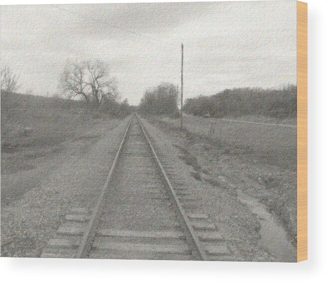 Train Wood Print featuring the photograph In the Distance by Rhonda Barrett