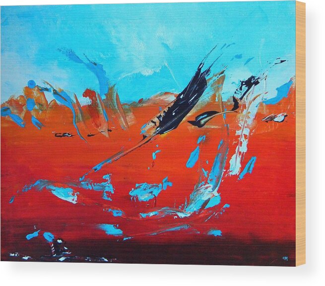 Abstract Art Wood Print featuring the painting Indian Summer by Everette McMahan jr