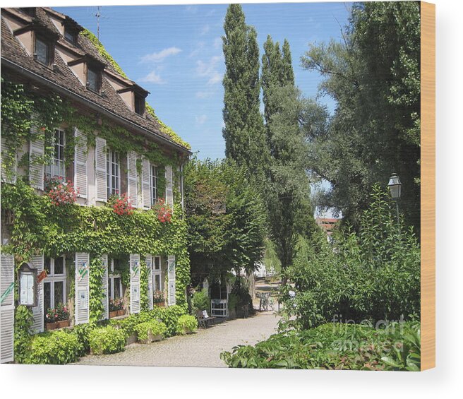 Timber Wood Print featuring the photograph Ivy covered house in Strasbourg France by Amanda Mohler