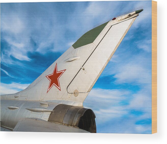 Fighter Jet Wood Print featuring the digital art Jet Fighter by Wolfgang Hauerken