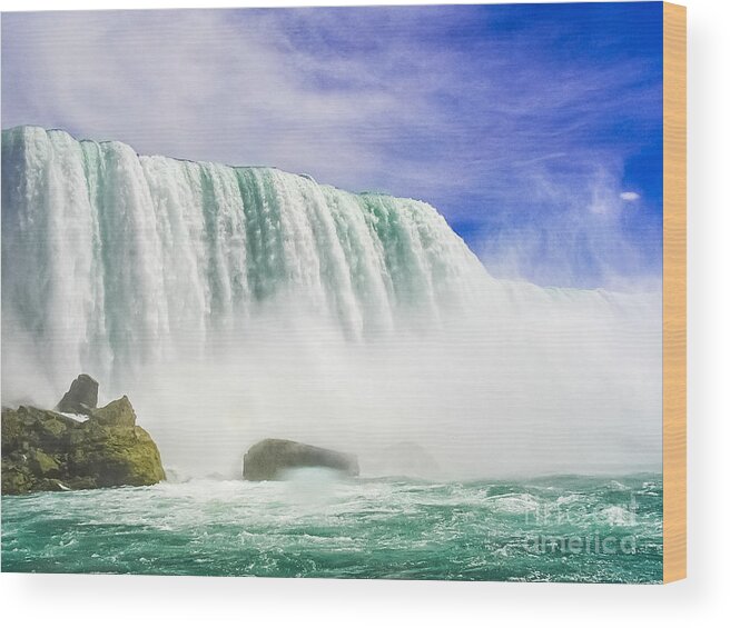 Niagara Falls Wood Print featuring the photograph Journey in to the Mist by Bianca Nadeau