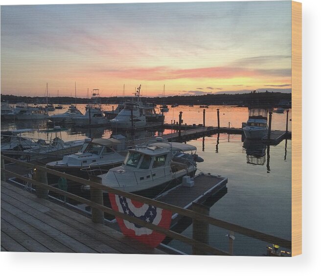 July Wood Print featuring the photograph July 4 Boothbay Harbor Maine by Lois Lepisto