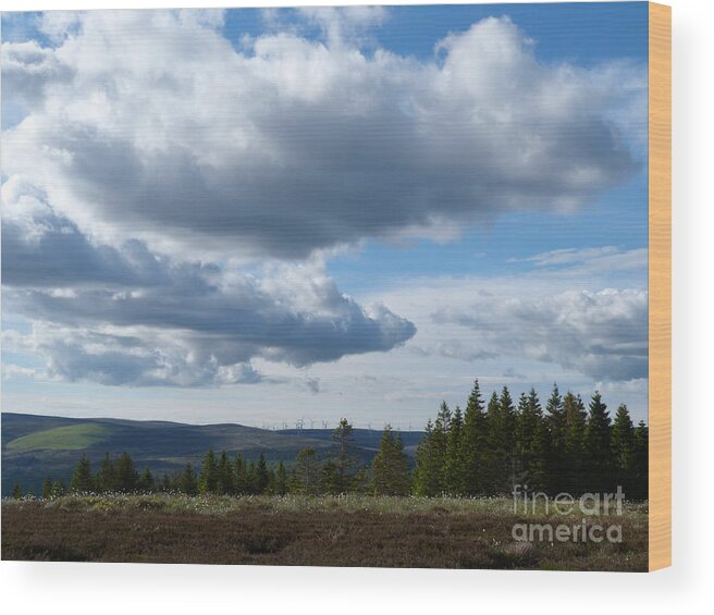 Clouds Wood Print featuring the photograph June Sky - Strathspey by Phil Banks