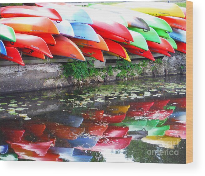 Kayak Above And Below Wood Print featuring the photograph Kayak Above And Below by Paddy Shaffer