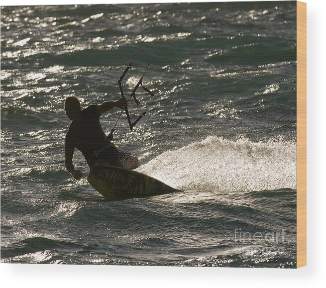 Australia Wood Print featuring the photograph Kite Surfer 03 by Rick Piper Photography