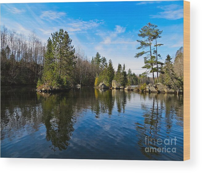 Lake Michigamme In Michigan Wood Print featuring the photograph Lake Michigamme by Gwen Gibson