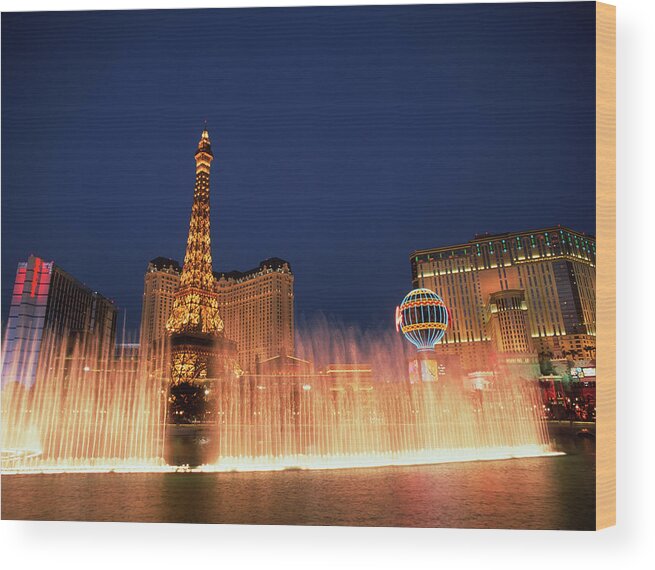 Las Vegas Wood Print featuring the photograph Las Vegas Casino by Tony Craddock/science Photo Library
