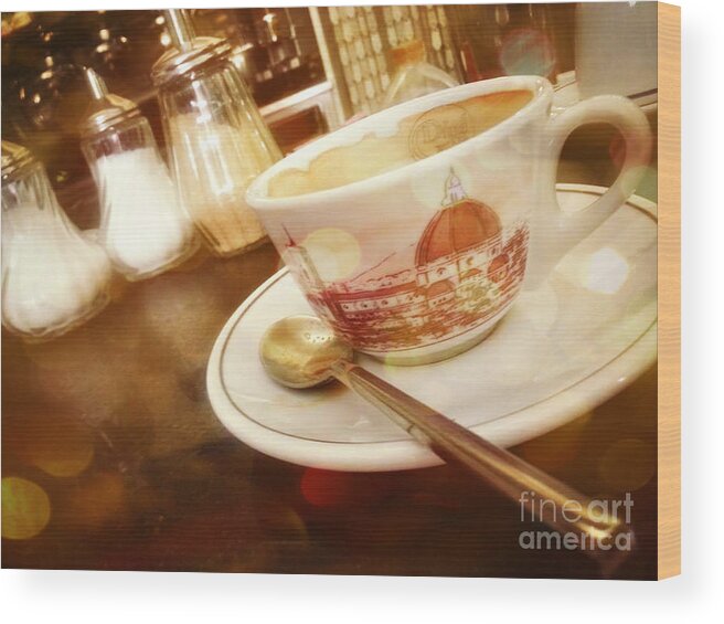 Coffee Wood Print featuring the photograph Last Morning in Florence by Valerie Reeves
