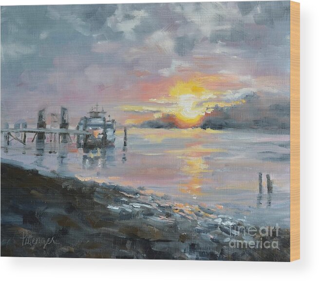 Pittenger Wood Print featuring the painting Lavish Sunrise by Lori Pittenger