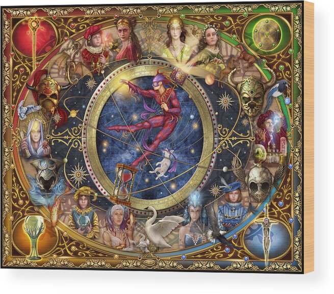 Ciro Marchetti Wood Print featuring the digital art Legacy of the Divine Tarot by MGL Meiklejohn Graphics Licensing