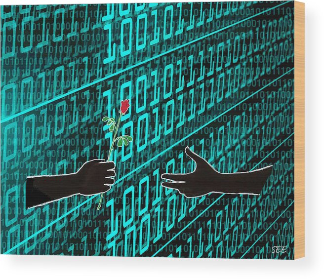 Computer Wood Print featuring the digital art Love Finds a Way by Susan Eileen Evans