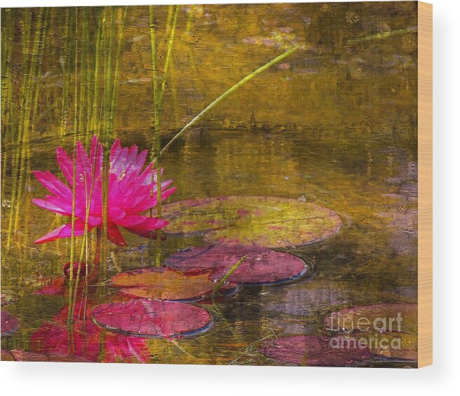  Floral Wood Print featuring the photograph Lily Pond by Marcia Lee Jones