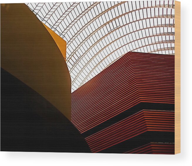 Architecture Wood Print featuring the photograph Lines and Light by Rona Black