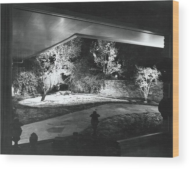 Outdoors Wood Print featuring the photograph Lit Garden by William Grigsby