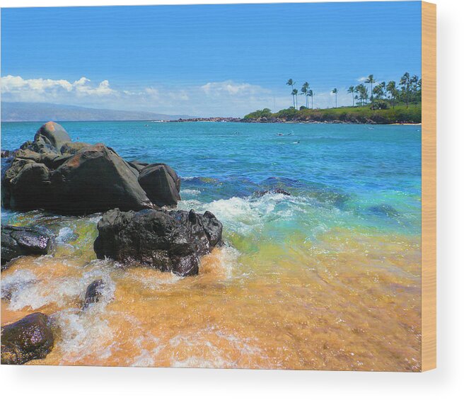 Beach Wood Print featuring the photograph Little Beach on Maui by Jane Girardot