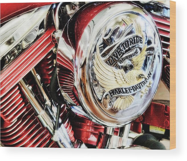 Harley Davidson Wood Print featuring the photograph Live to Ride by Saija Lehtonen
