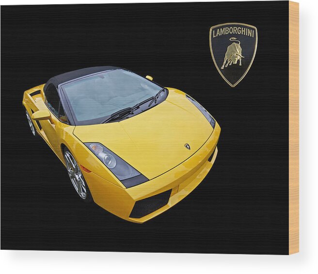 Lamborghini Gallardo Wood Print featuring the photograph Luscious Lemon Lamborghini by Gill Billington