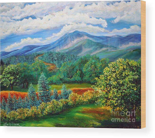  Wood Print featuring the painting Majestic View of the Blue Ridge by Lee Nixon