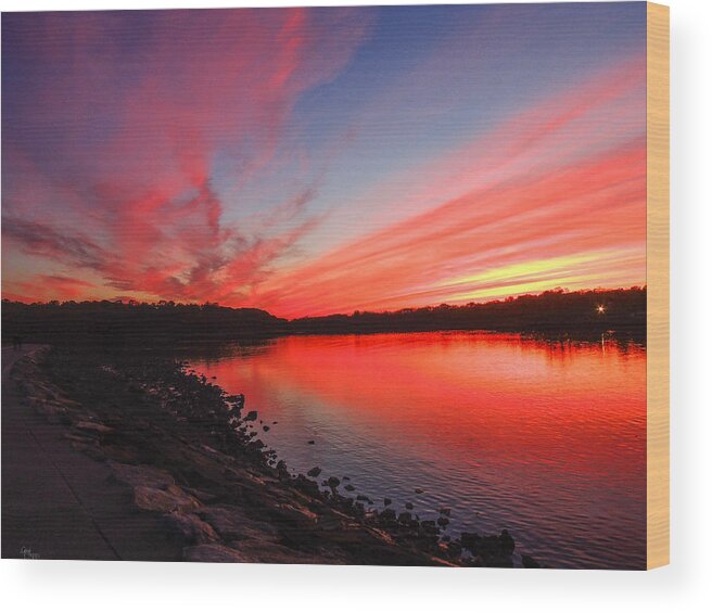 Sunset Wood Print featuring the photograph Mars Island by Glenn Feron