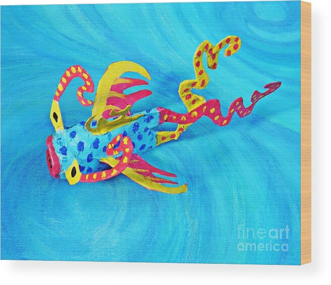 Fish Wood Print featuring the photograph Matisse the Fish by Sarah Loft