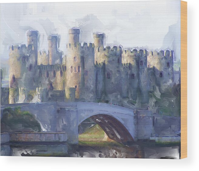 Castles Wood Print featuring the photograph Medieval Conwy castle. by Christopher Rowlands