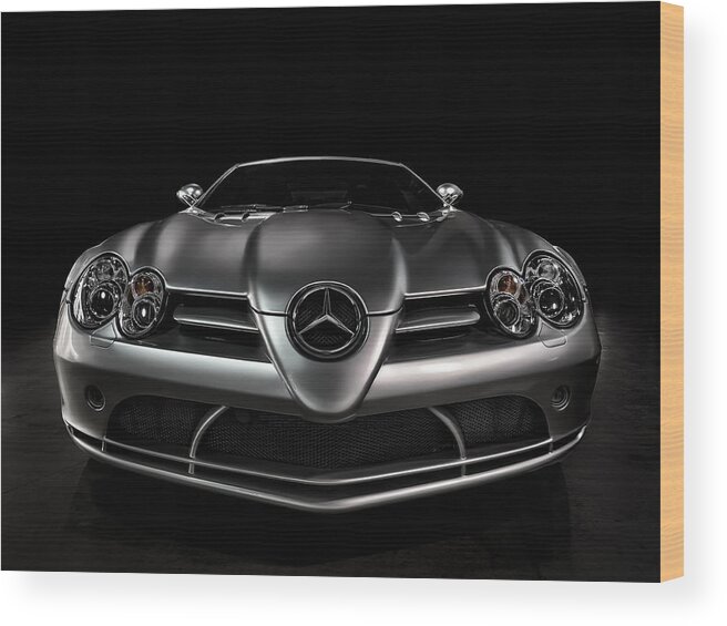 Mercedes Wood Print featuring the digital art Mercedes McLaren SLR by Douglas Pittman